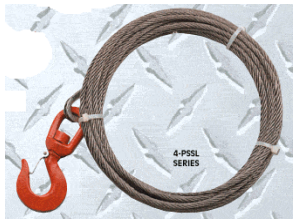 [ERSBA4-6A] Winch Cable 7/16“ 50 ft Long w/Swivel Hook
